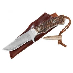 Lovecký nůž Parforce, Antler - damašková čepel 9 cm