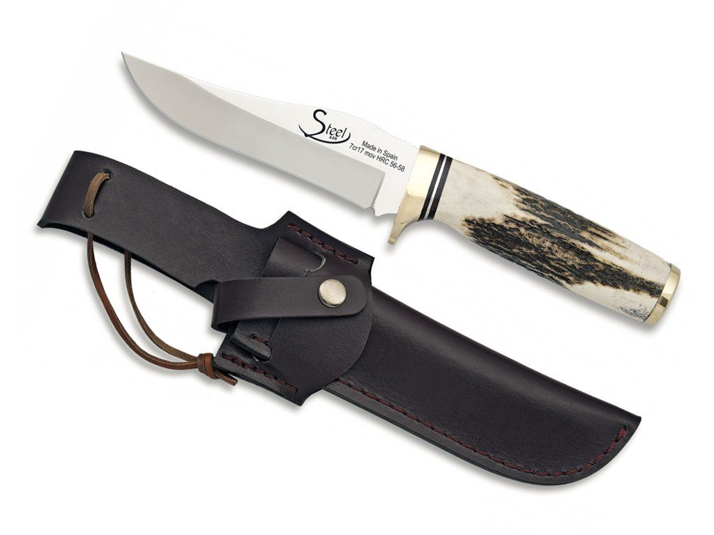 Lovecký nůž Albainox 12,3 cm, rukojeť pravý paroh Martinez Albainox