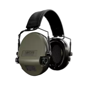 Sordin střelecká sluchátka Supreme MIL AUX - zelené mušle, PVC náušníky Sordin střelecká sluchátka Supreme MIL AUX - zelené mušle, PVC náušníky