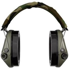 Sordin střelecká sluchátka Supreme Pro-X LED - zelené mušle, camo látka, gelové náušníky, LED světlo