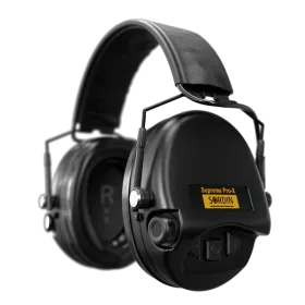 Sordin střelecká sluchátka Supreme Pro-X Slim SFA - č. mušle, č. kůže, PVC náušníky, volitelný útlum
