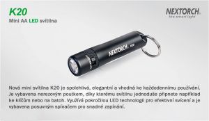 Mini LED svítilna na klíče K20 NexTORCH
