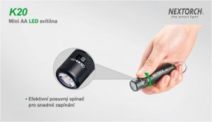 Mini LED svítilna na klíče K20 NexTORCH