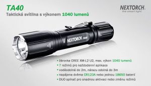 Taktická svítilna na zbraň TA40 SET - lovecký set NexTORCH